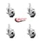 Service Caster 3 Inch Gray Poly Wheel Swivel 7/8 Inch Square Stem Caster Set with Brake SCC SCC-SQ20S314-PPUB-GRY-TLB-78-4 - alternate 2